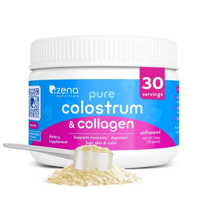 Zena Nutrition Pure Bovine Colostrum & Collagen Powder 3.7 Ounce