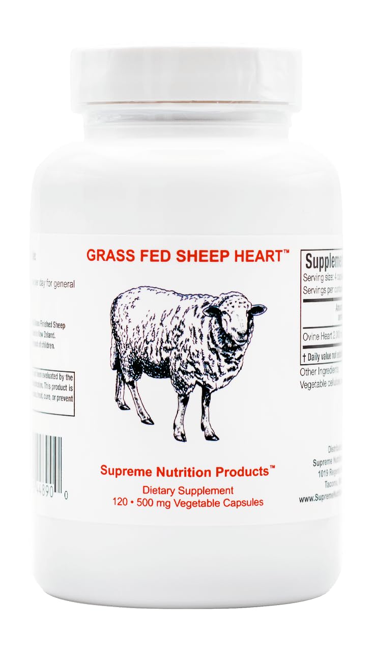 Supreme Nutrition Products Grass Fed Sheep Heart Capsule, 120 Count
