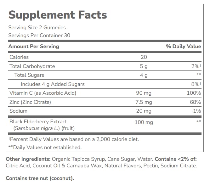 21st Century VitaJoy Sambucus Elderberry Gummies 60 Count