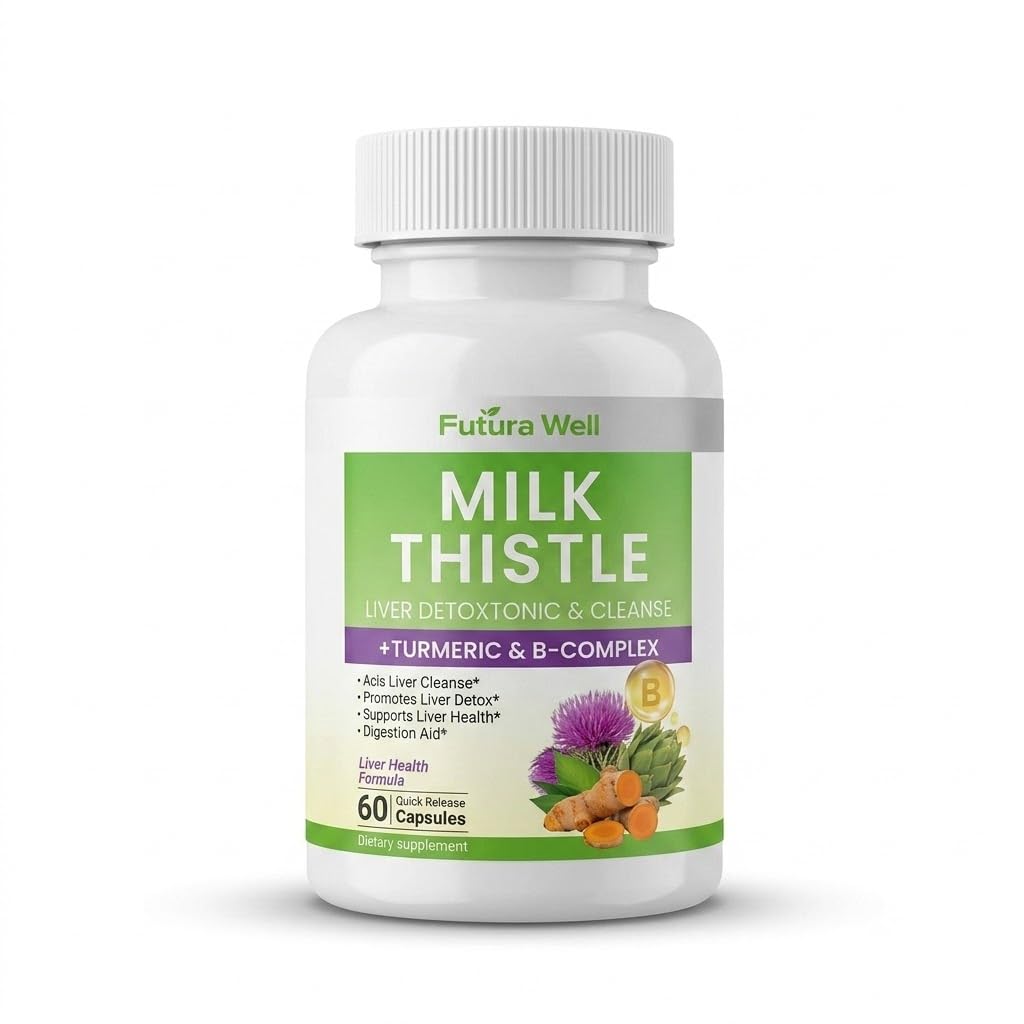 Galriva Milk Thistle Supplement with Silymarin, Liver Support with Milk Thistle Extract, Dandelion Root & Choline, Herbal Liver Health Formula Milk Thistle Capsules, 60 Count