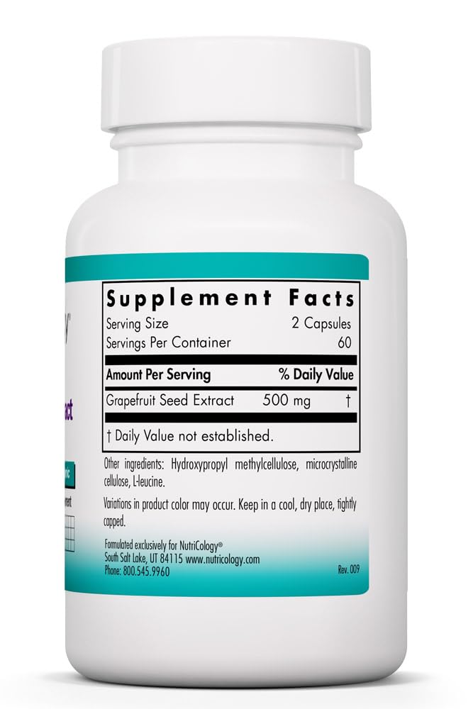 Allergy Research Group NutriCology Citrus Seed Extract 250 mg Grapefruit Seed Extract 120 Capsules