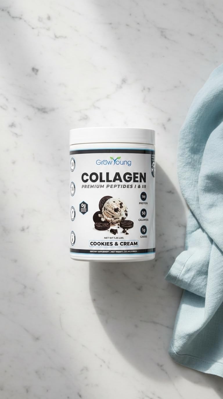 Grow Young Fitness Cookies & Cream Collagen Protein Powder, 13.5 Ounce