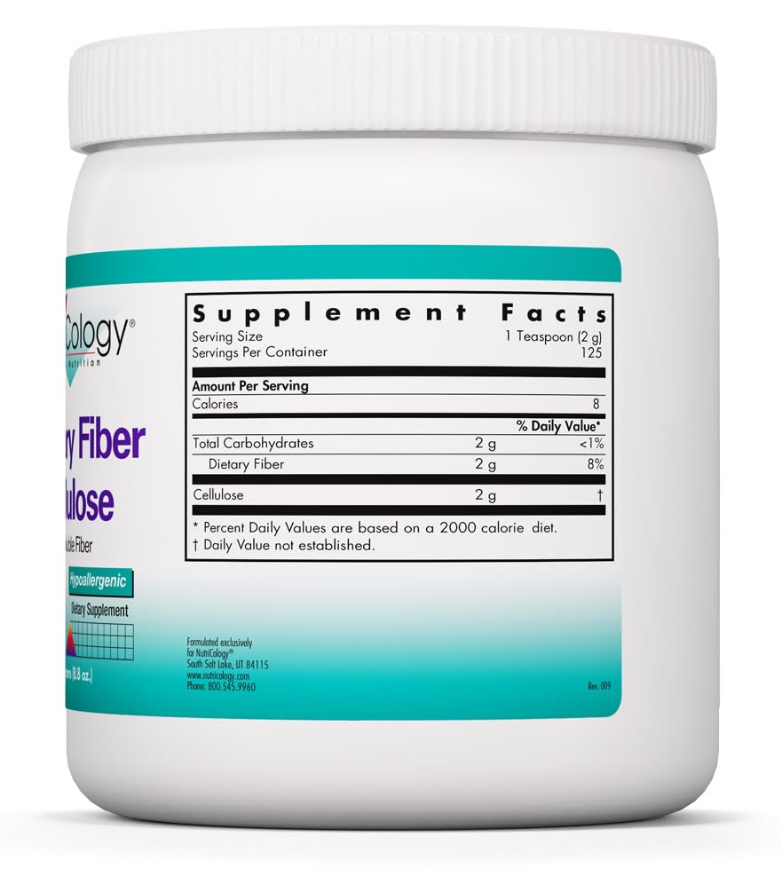 Allergy Research Group Dietary Fiber Cellulose Powder 8.8 oz