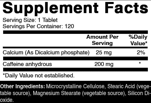 Oxify Caffeine 200 mg Tablet, 120 Tablets