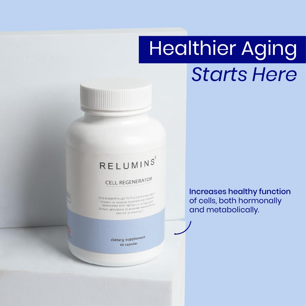 Relumins NAD+ Supplement with Nicotinamide Riboside, Resveratrol, Quercetin, Fisetin & Curcumin – Capsule, 60 Count