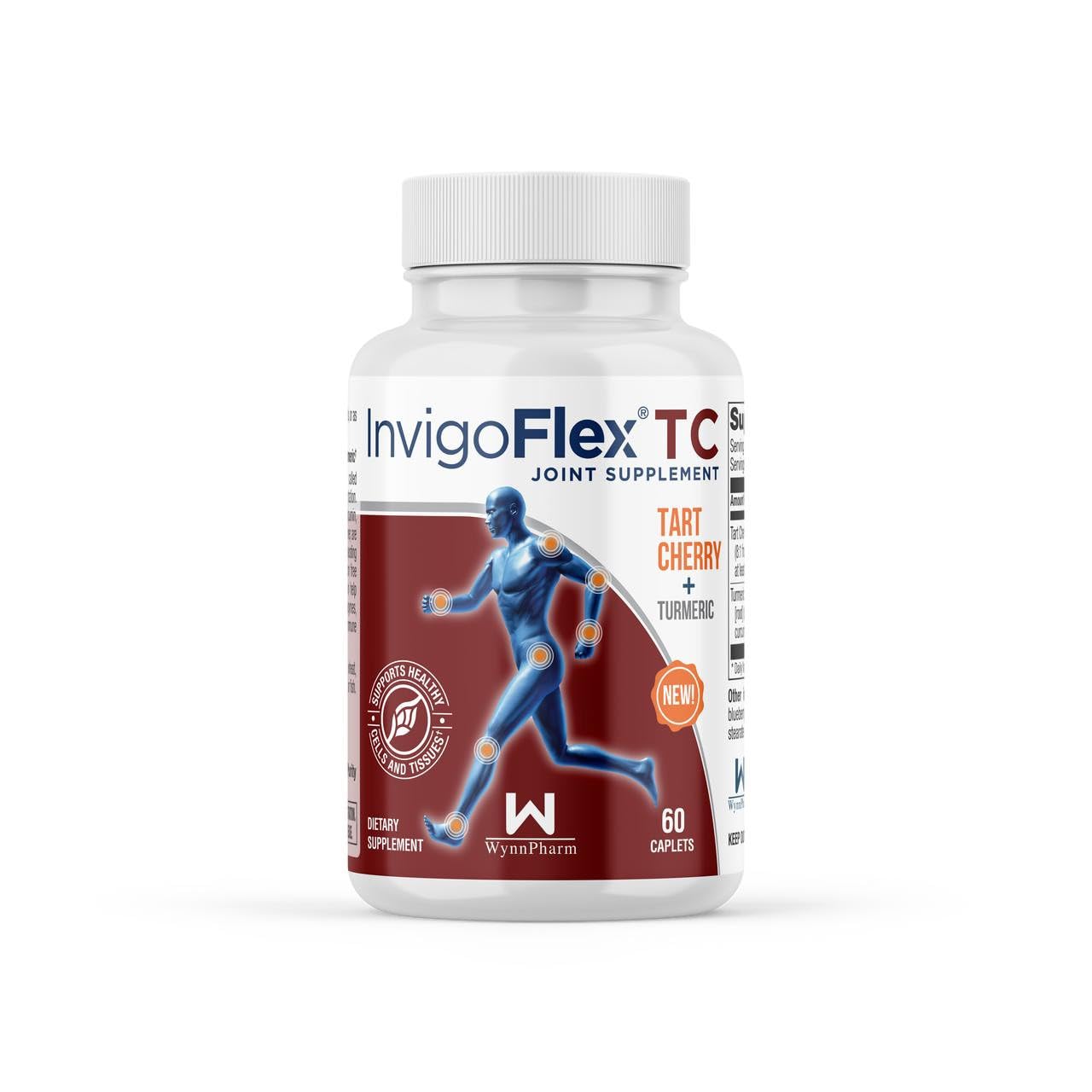 INVIGOFLEX Tart Cherry and Turmeric Caplets, 60 Count