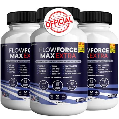 GREENVIFY Flow Force Max Extra Prostate Supplements for Men Capsules, Maximum Strength, All Natural, 300 Capsules