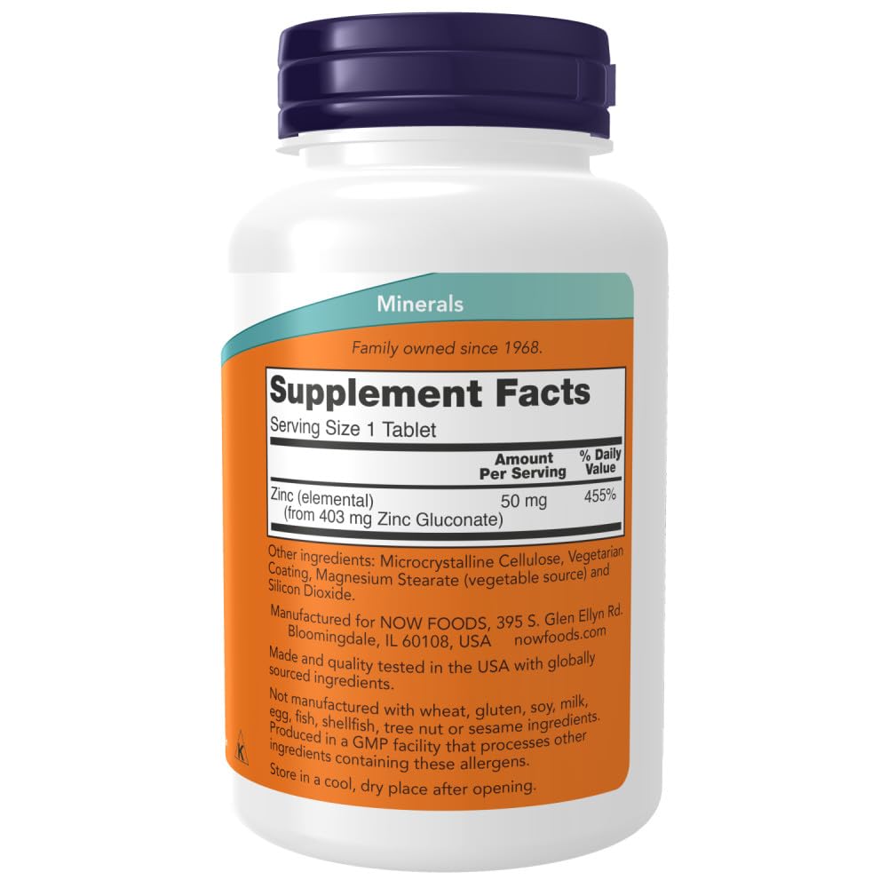 NOW Foods Zinc Tablets 250 Count