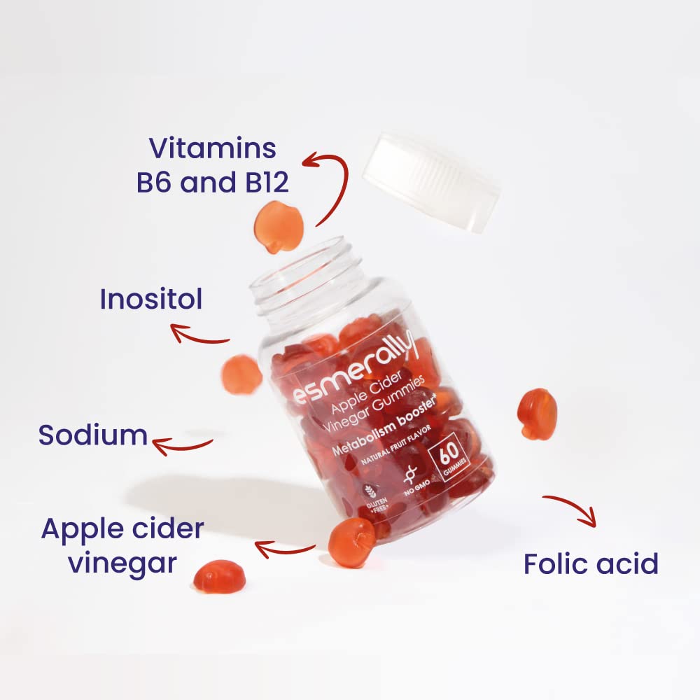 Esmerally Apple Cider Vinegar Gummies 180 Gummies