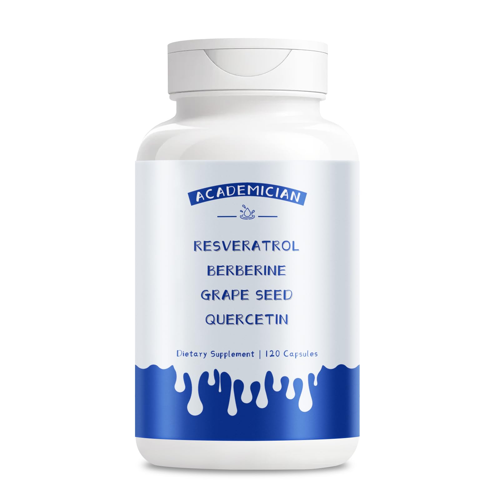 ACADEMICIAN Grape Seed Extract Capsules with Berberine, Resveratrol, Quercetin - 120 Capsules