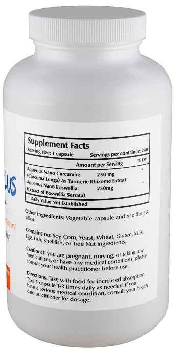 One Planet Nutrition Nano Curcumin Plus 500 mg Veggie Capsules 240 Count