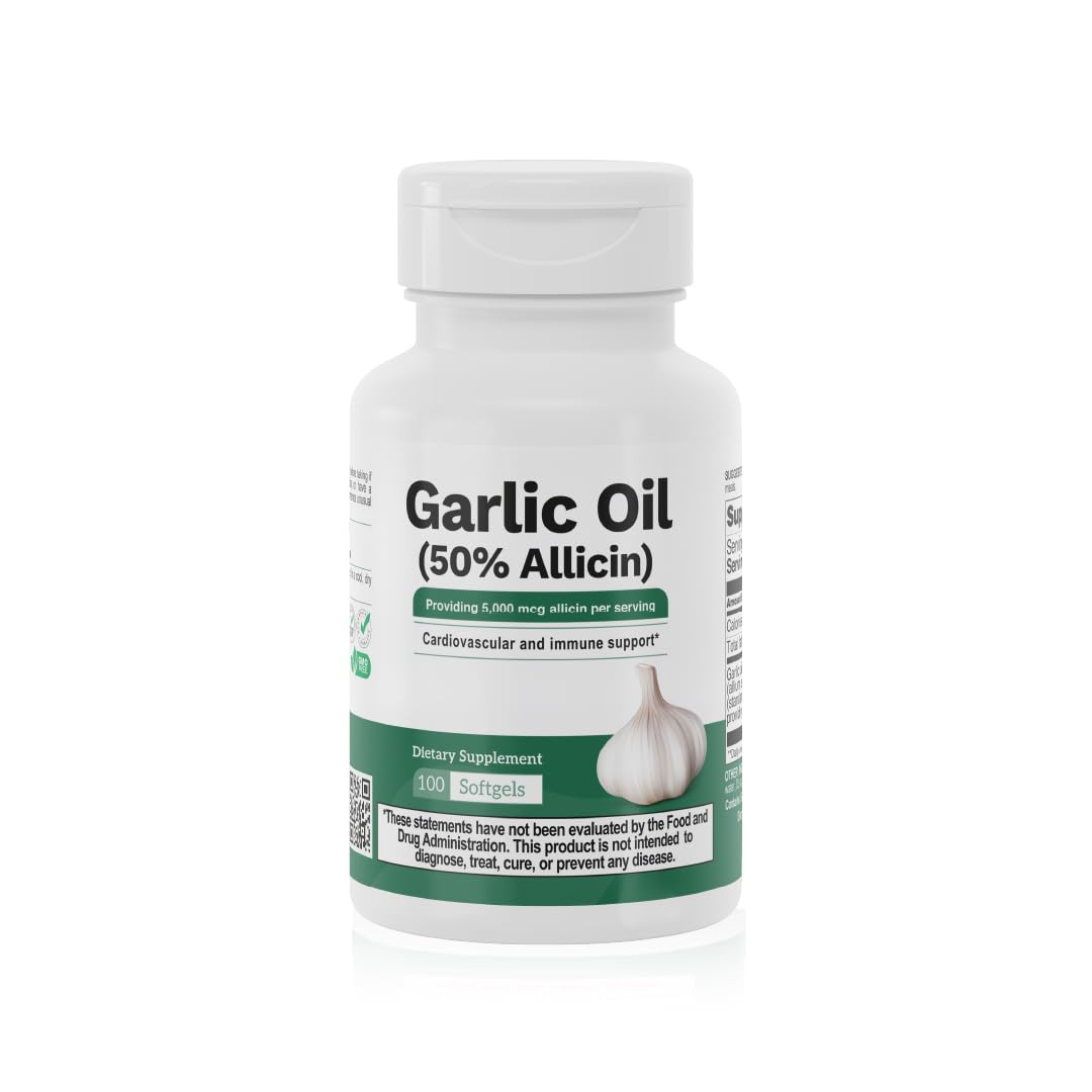 Nutra Nutrition Garlic Supplement 5000 mg Heart Circulation Support Capsule, 100 Count