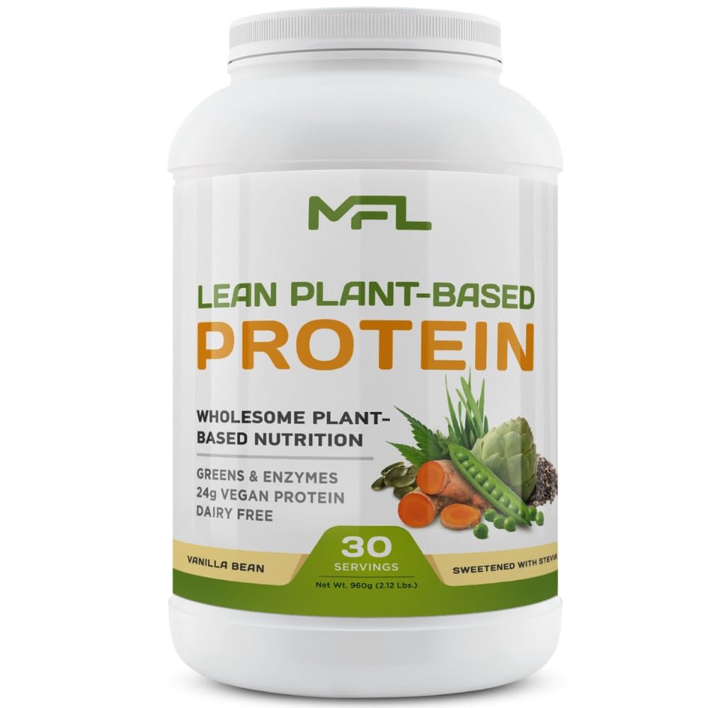 MUSCLE FOOD LABS MFL Vegan Plant-Based Protein Powder Vanilla Bean 33.92 oz
