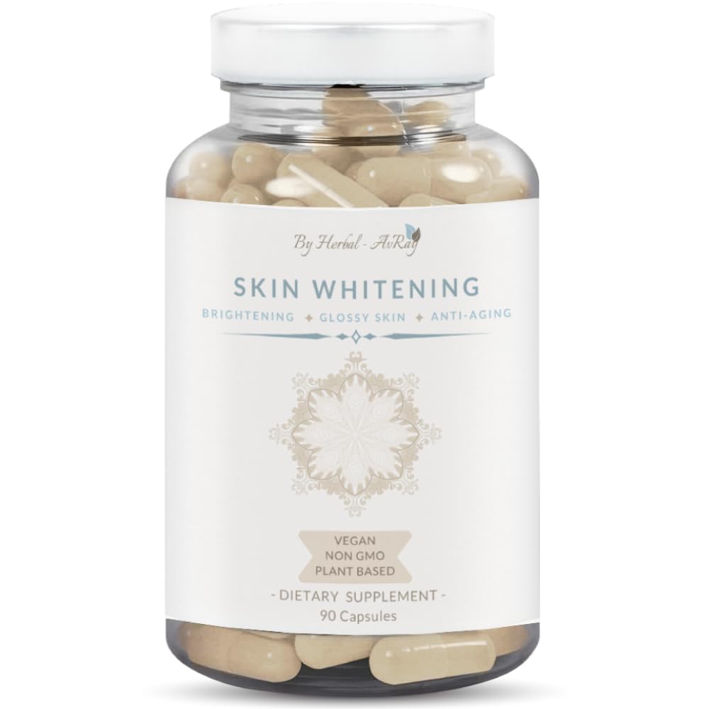Herbal-avRay Glutathione Skin Whitening Pills with Collagen, Anti-Aging & Antioxidant Effect, 90 Capsules