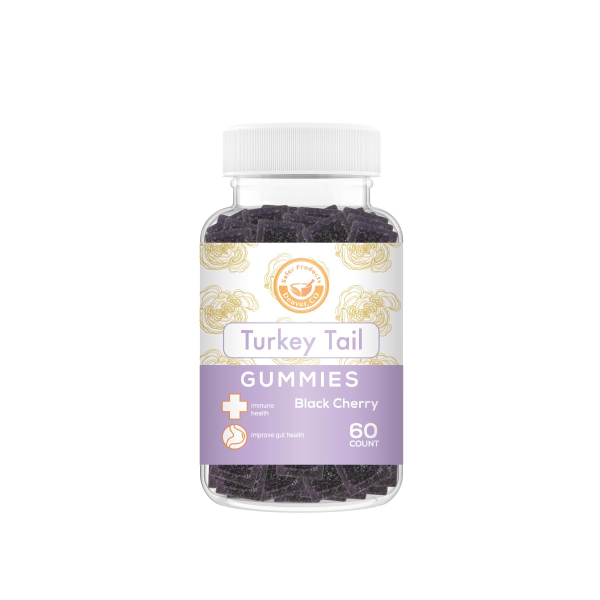 Safer Products Turkey Tail Mushroom Gummies 60 Count
