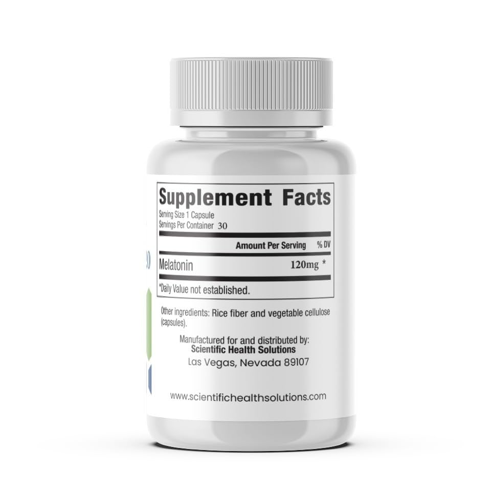 Scientific Health Solutions Melatonin 120mg Capsules, 180 Count