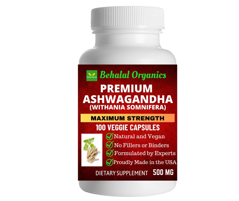 Behalal Organics Ashwagandha Quick Release Capsules 100 Count