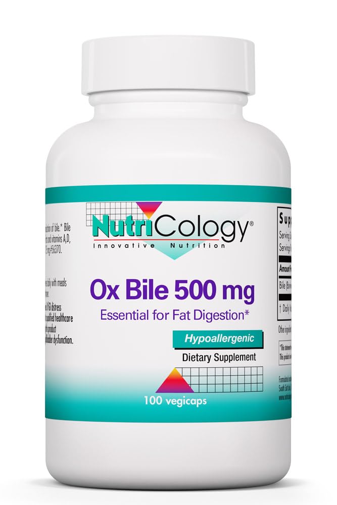 Allergy Research Group NutriCology Ox Bile 500 mg Concentrated Bile Salts Capsules 180