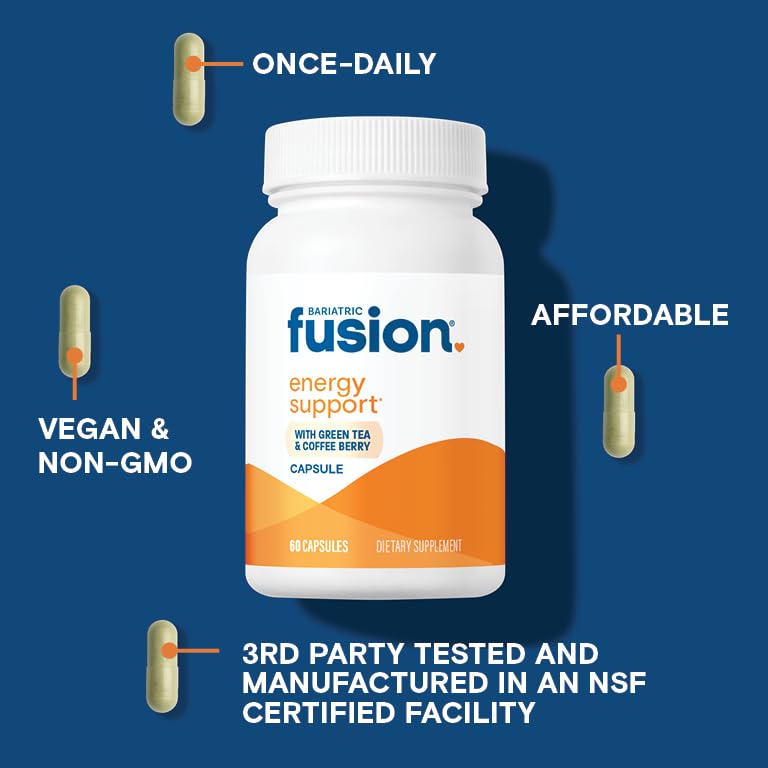 Bariatric Fusion B Vitamins for Energy Support B-Complex with 70mg Natural Caffeine Capsules, 1 Capsule