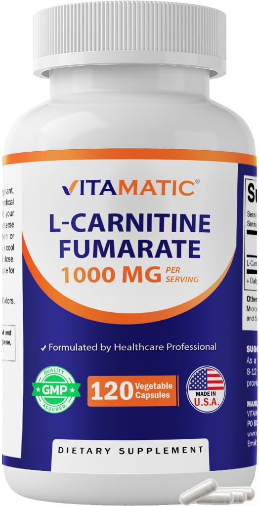 Vitamatic L-Carnitine 1000 mg Veg Capsules, 120 Capsules