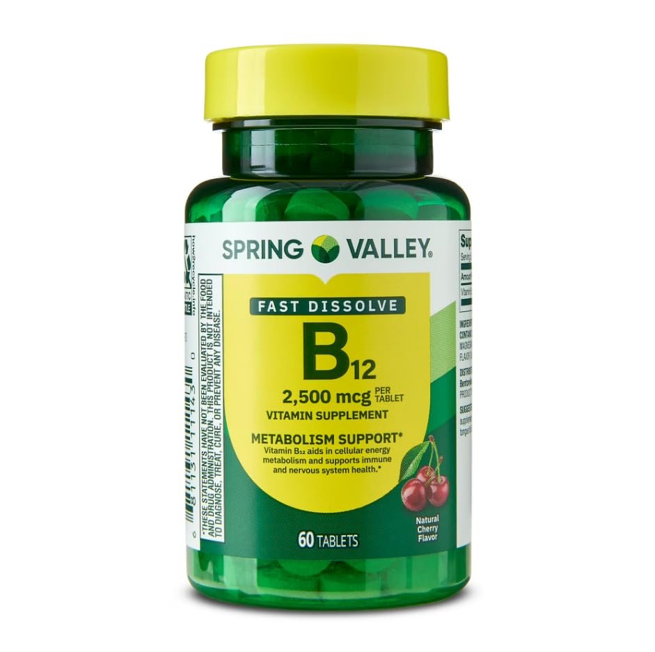 Generic Vitamin B12 Quick-Dissolve Tablets, 2,500 mcg, Cherry Flavor, 60 Tablets
