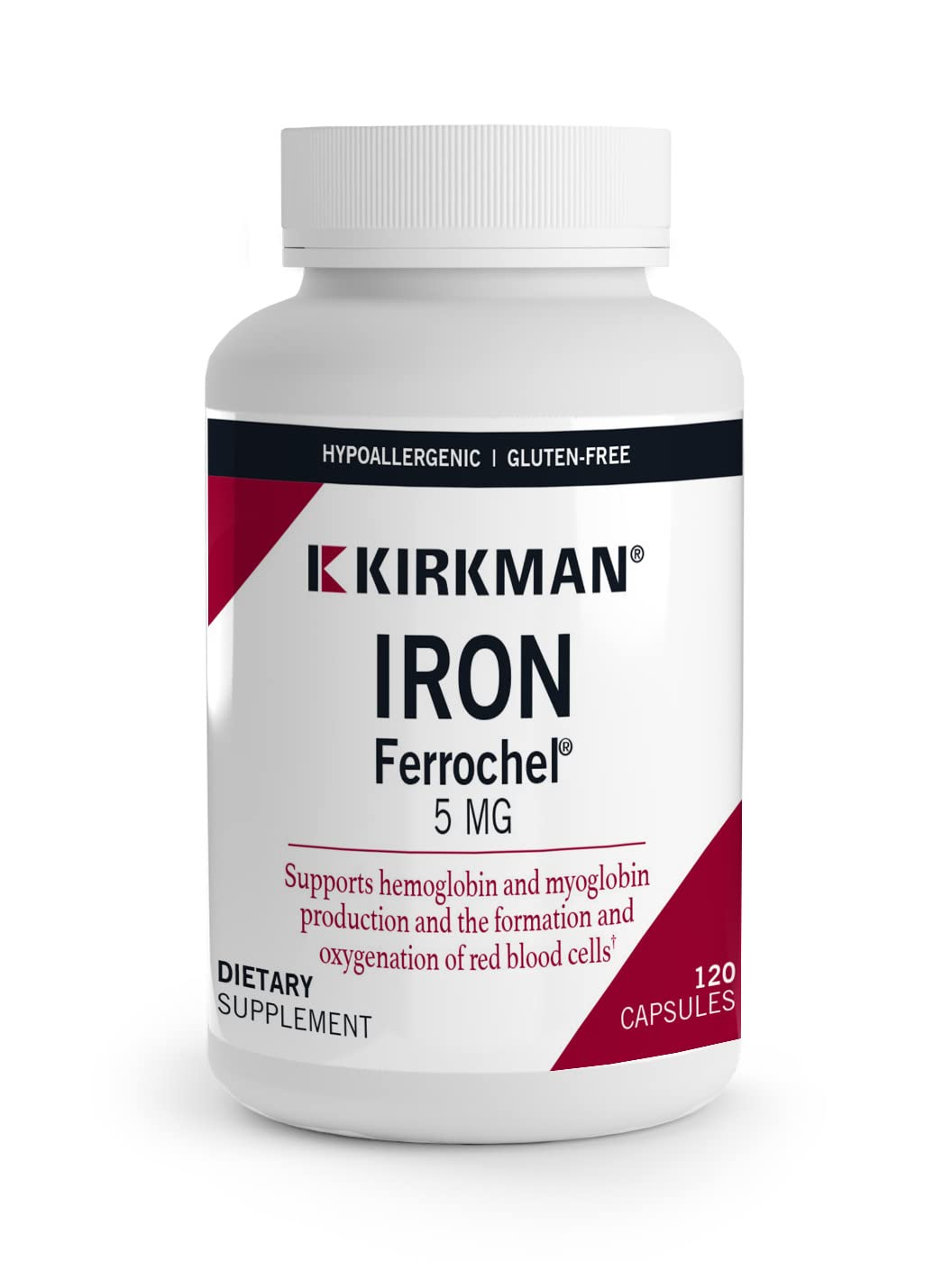 Kirkman Iron Ferrochel 5 mg Capsules, 120 Count