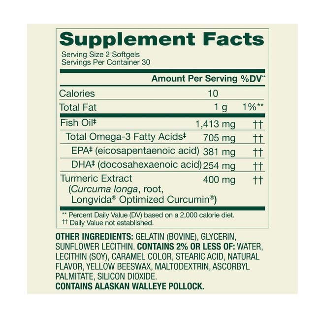 H4U 4-Function Brain Support Dietary Supplement Softgels, 60 Count