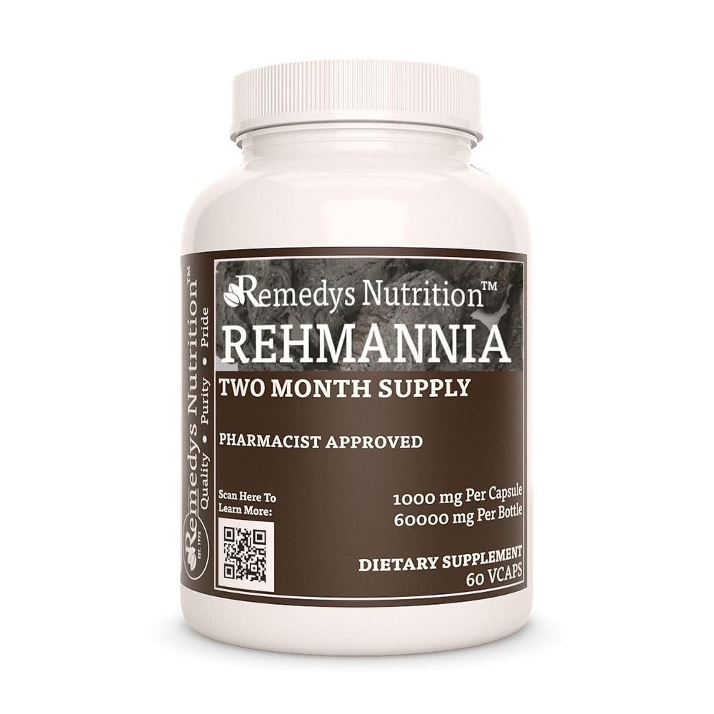 Remedy’s Nutrition Rehmannia Root 1000 mg Vegetarian Capsules, 60 Count