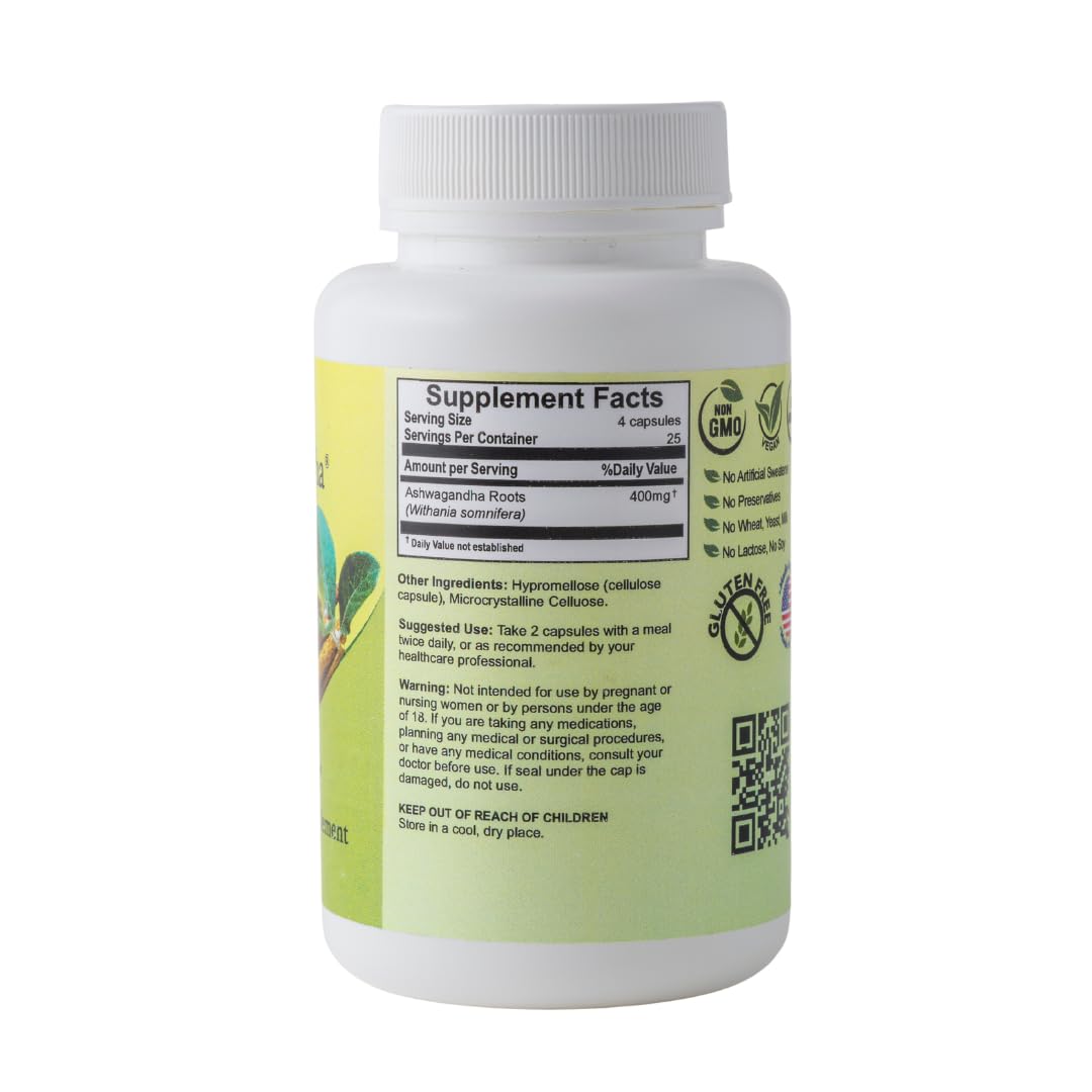 Green Help Ashwagandha Capsules, 100 Count
