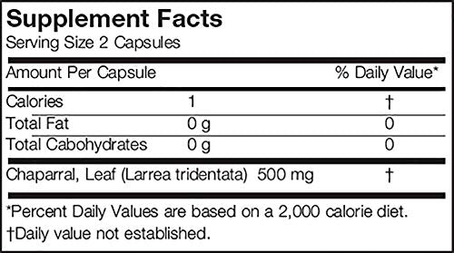 Arizona Natural Chaparral (Larrea Tridentata) 500 mg Capsules, 90 Count