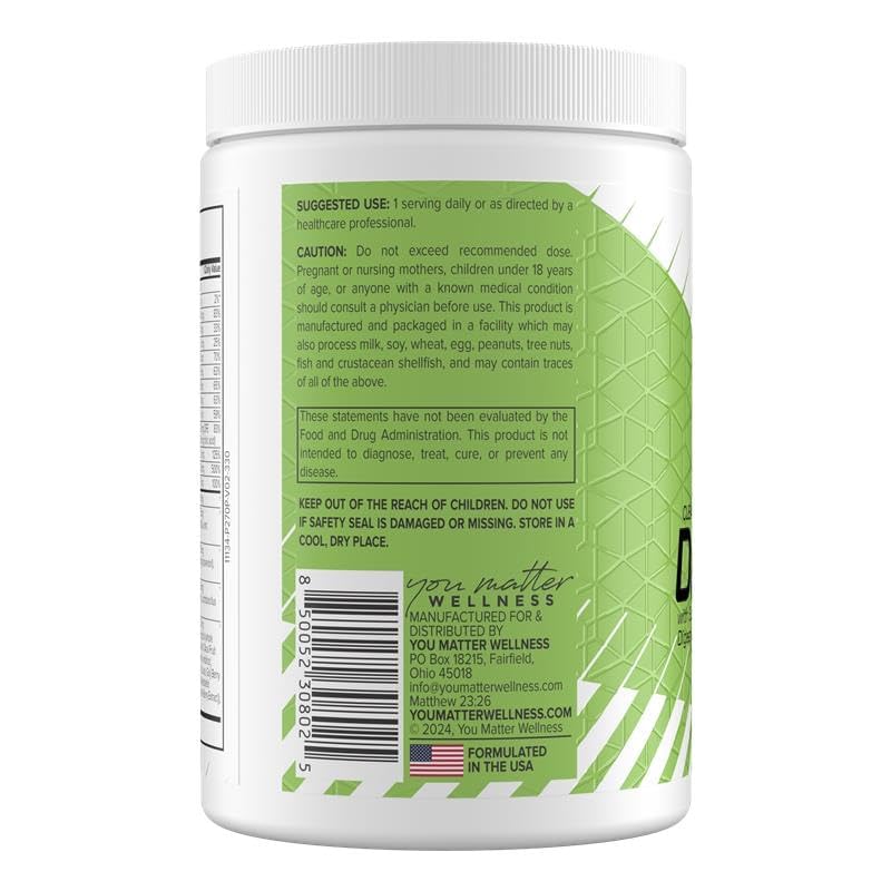You Matter Wellness DetoxKing Powder, 11.64 oz – All-in-One Detox Cleanse with Probiotics, Fiber, Antioxidants & Digestive Enzymes – Full Body Detox & Digestive Support