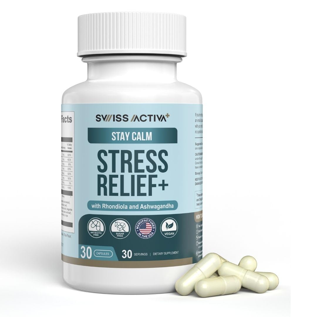 Swiss Activa+ Labs Stress Relief & Calm Supplement for Women Capsule 30 Count