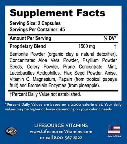 LifeSource Vitamins G.I. & Colon Support Restore Bacterial Flora, Supports Gastro-Intestinal Health, 90 Capsules