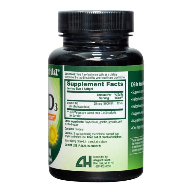 NutraA2Z Vitamin D3 1000IU Softgels 90 Count