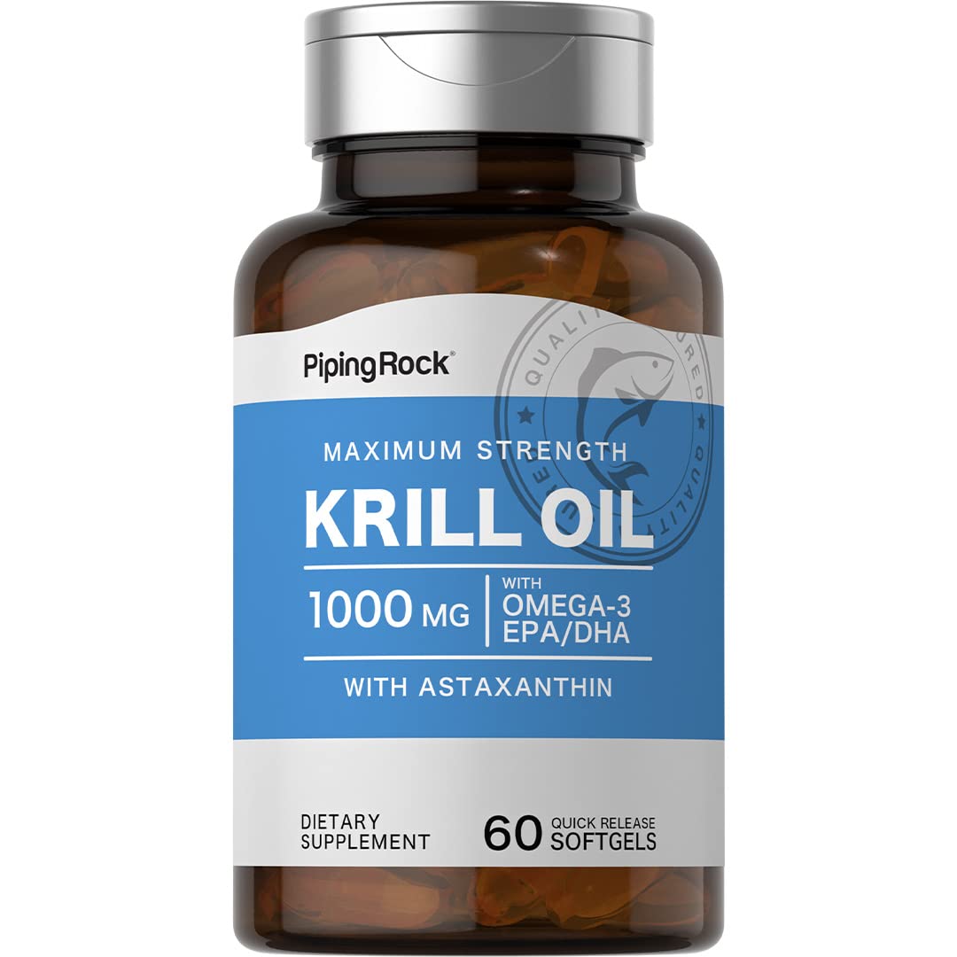 Piping Rock Krill Oil 1000mg Softgel, 60 Count