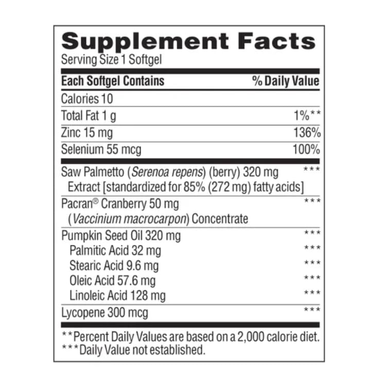 Generic Saw Palmetto Prostate Plus Complex Softgels 250