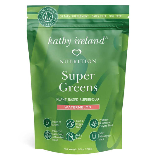Kathy Ireland Nutrition Plant Based Super Greens Powder Mix Watermelon, 9.5 oz
