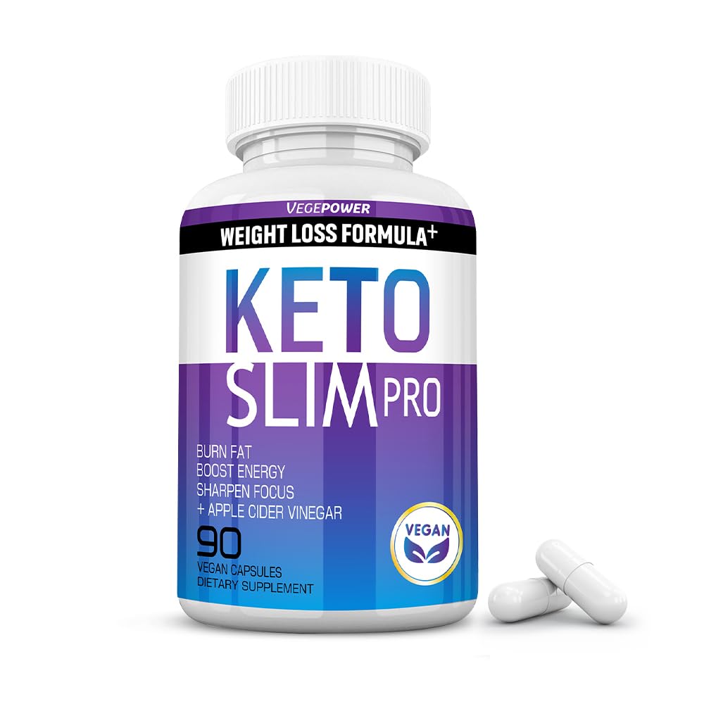 VEGEPOWER Keto Pills Apple Cider Vinegar Weight Loss Fat Burner Ketosis Diet Support Boost Energy Ketones Supplement 90 Capsules