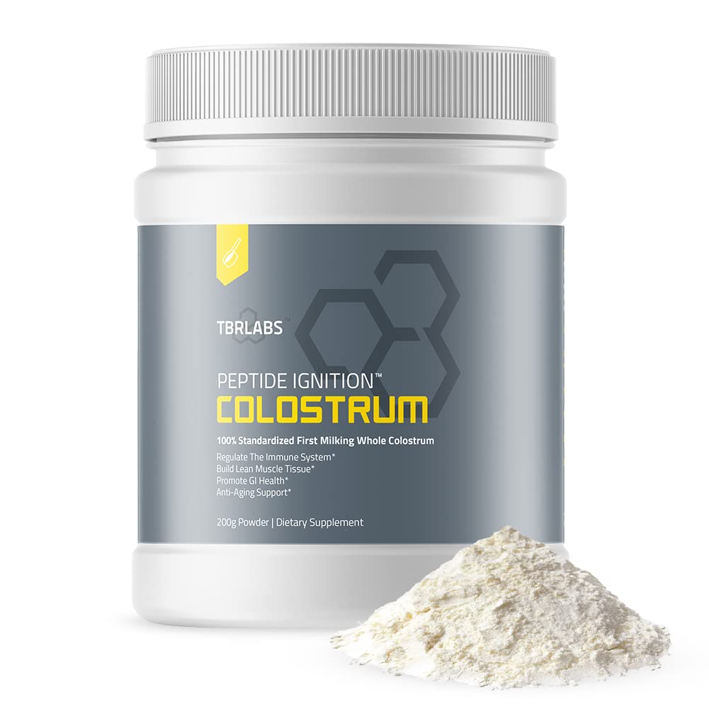 TBR Labs Colostrum Powder Grass Fed 100% First Milking, Gut Health & Immunity Support, Skin & Hair, 132 Servings