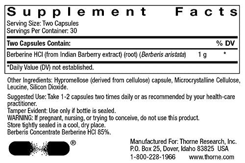 THORNE Berberine-500 Capsule, 120 Capsules