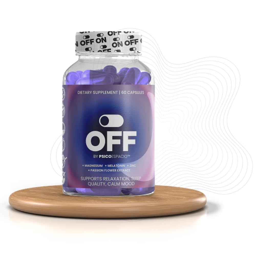 OFF BY PSICOESPACIO L-Theanine Night Time Melatonin Sleep Aid Capsules, 60 Count