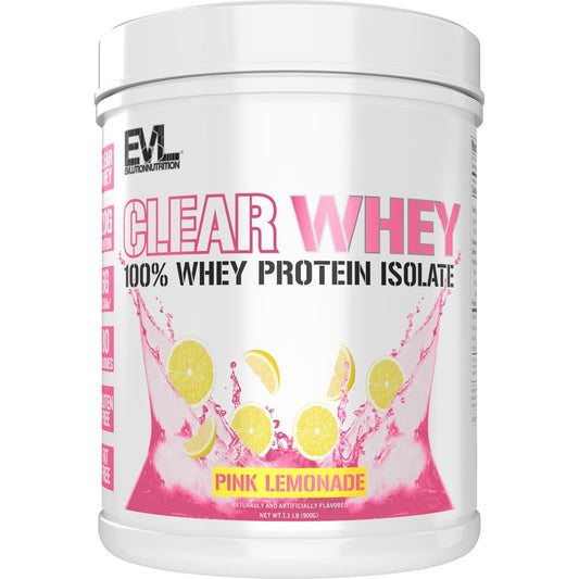Evlution Clear Whey Protein Isolate Powder 17.6 oz Pink Lemonade