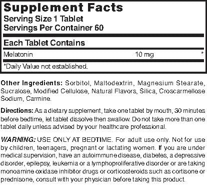 Nature's Blend Melatonin 10mg Tablet 60 Count