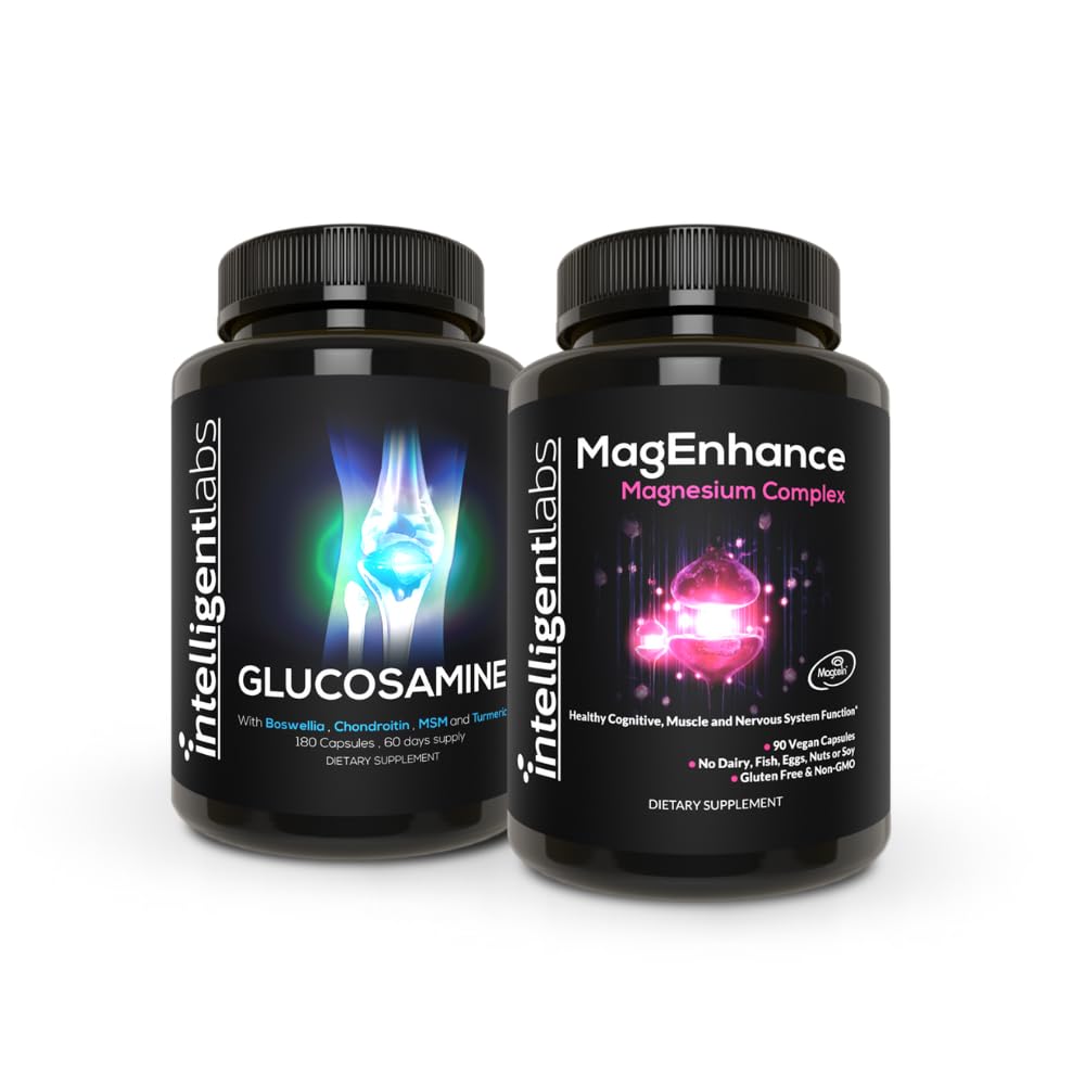 Intelligent Labs MagEnhance Triple Magnesium Complex + Glucosamine & Chondroitin Joint Care Complex Capsule, 120 Count