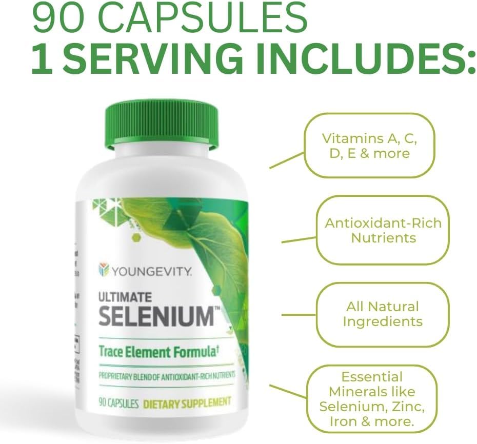 Youngevity Ultimate Selenium 100 mcg Capsules 4 Bottles 90 Capsules Each