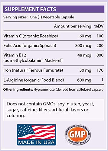 BNatrl Blood Enhancer Organic Iron Supplement Veggie Capsules 90 Capsules