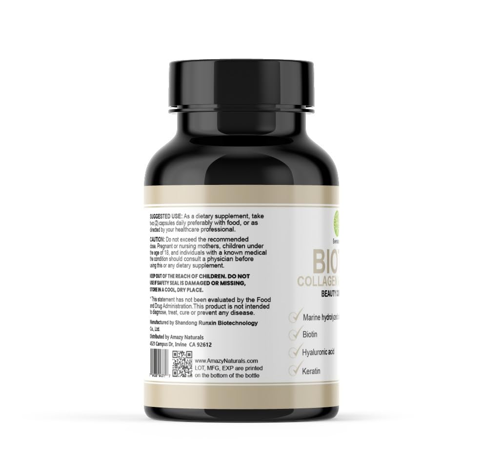 Ambition Exclusive Wear Evernatura Biotin Complex with Collagen, Keratin & Hyaluronic Acid Capsules 60 Count