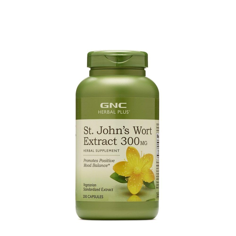 GNC Herbal Plus St. John's Wort Extract 300 mg Capsules, 200 Capsules