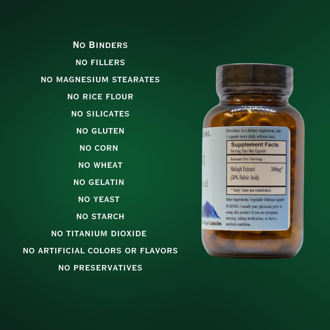 Barlowe's Herbal Elixirs Shilajit Extract Capsules, 60 Count