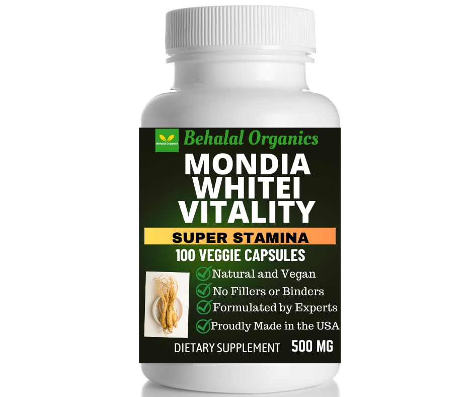 Behalal Organics Mondia Whitei Natural Pure Supplement Capsule 100 Count